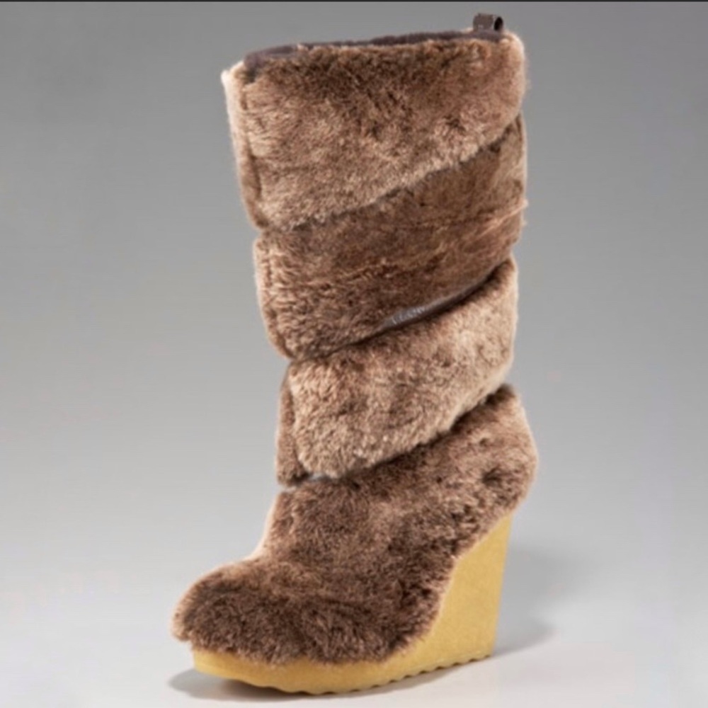 Tory Burch Kiki Shearling Wedge Boots